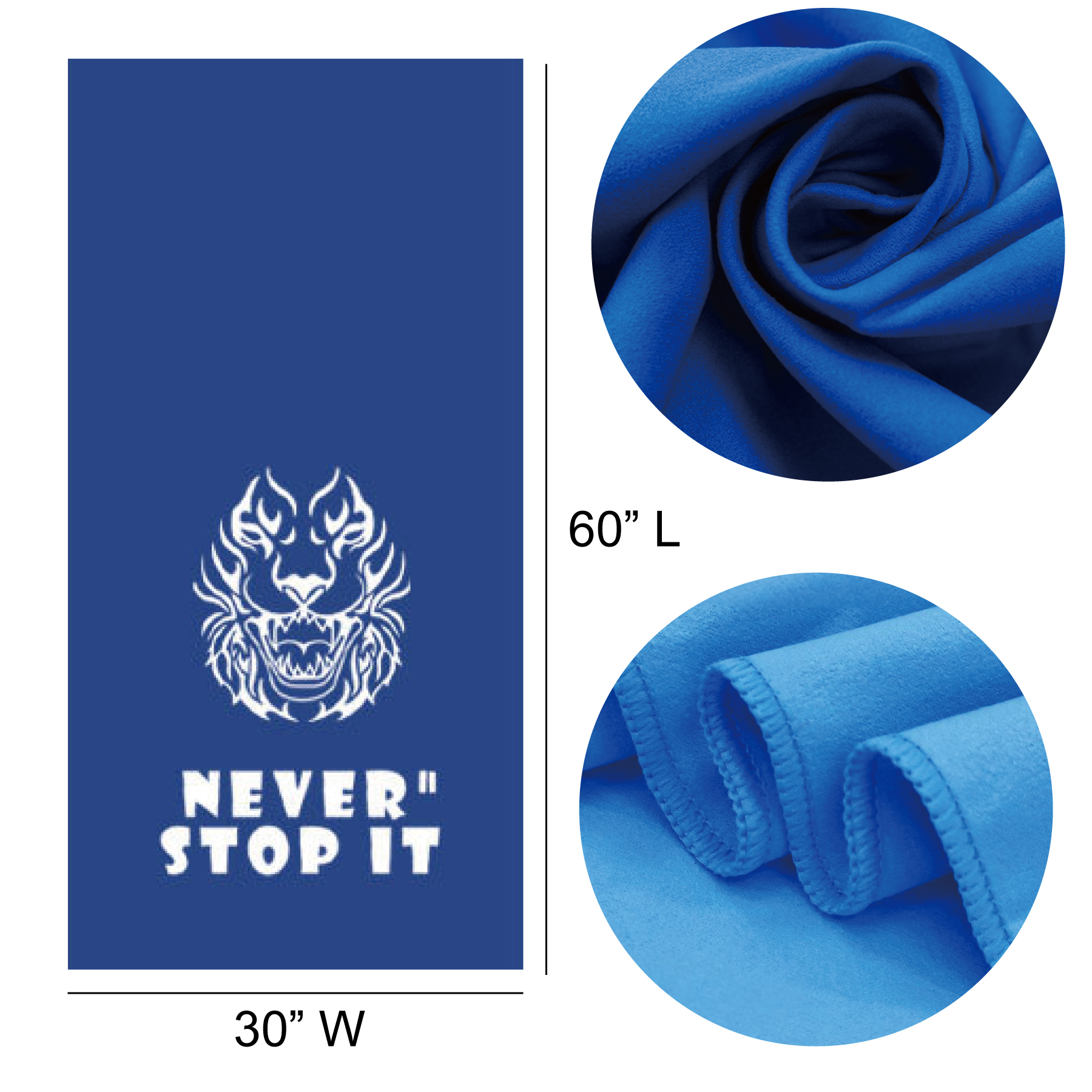 30" X 60" Cotton Velour Beach 