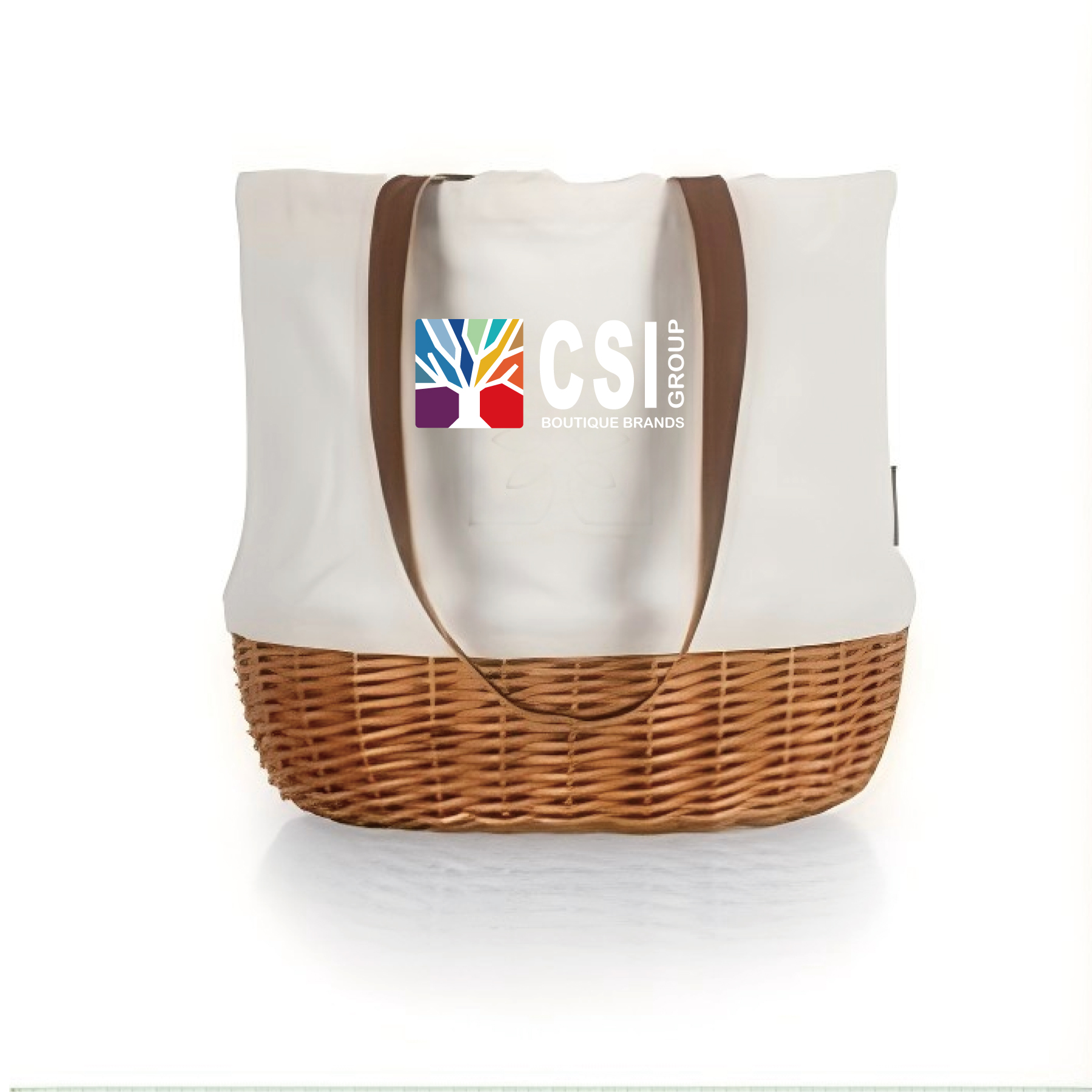 Coronado Canvas and Willow Basket Tote